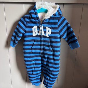 Baby Gap Puffy Striped Fleece-Lined Onesie